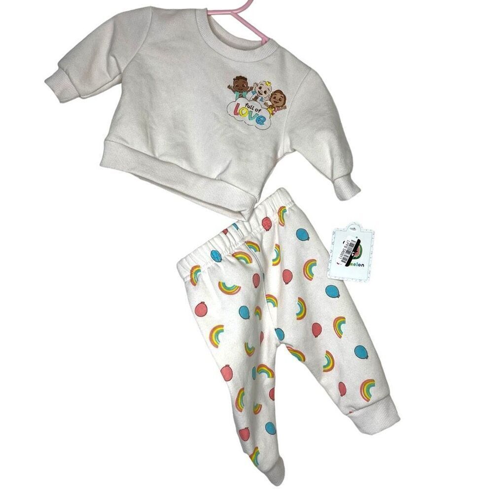 NEW Cocomelon Full Of Love Sweatshirt Jogger Set 0-3M